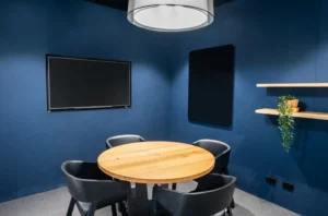 4 Person Consult Meeting Room with Flat Panel HDMI Screen for Hire at Waterman Caribbean Park Coworking Space in Scoresby, VIC