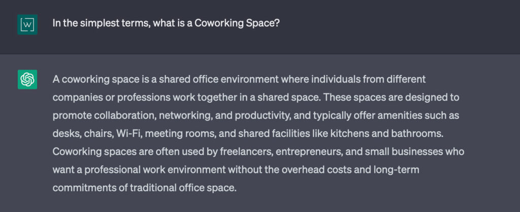 What Is A Coworking Space? According To Chatgpt