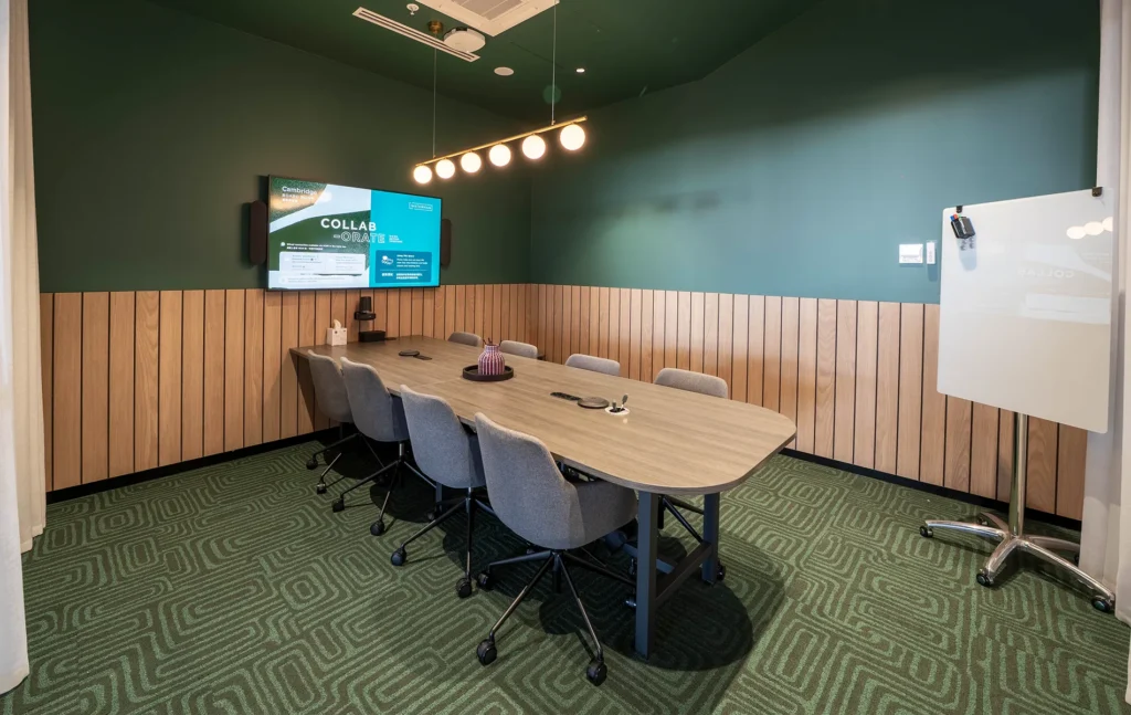 Cambridge 8 Person Boardroom for Hire in Box Hill at Waterman Workspaces