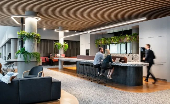 Waterman Coworking Membership Kitchen Breakout Space at Eastland
