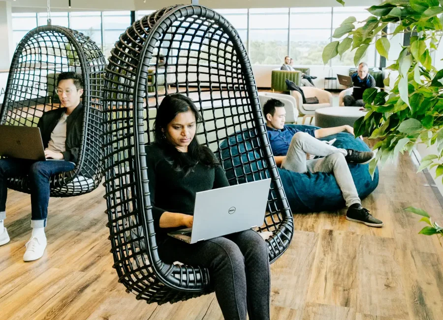 Waterman Team Membership Caribbean Park Coworking Area With Hanging Chairs
